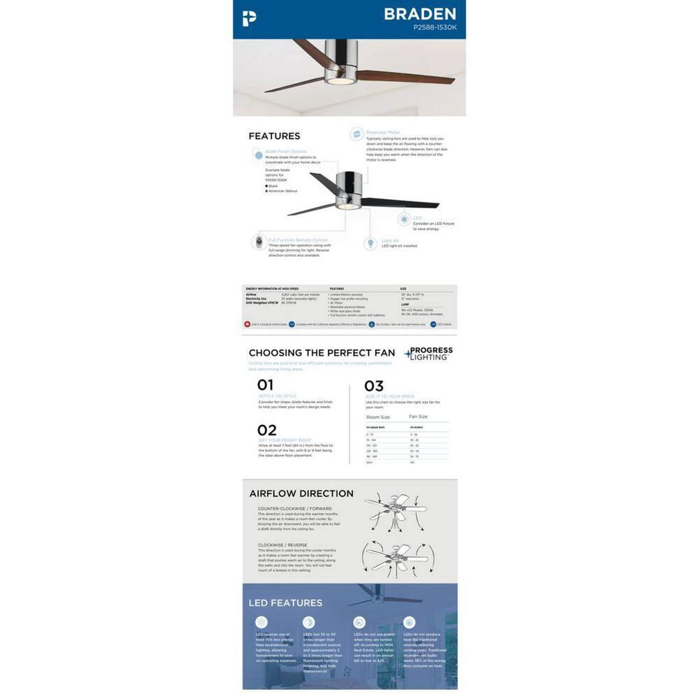 Goren 56'' 3 Blade Ceiling Fan with LED Light Kit