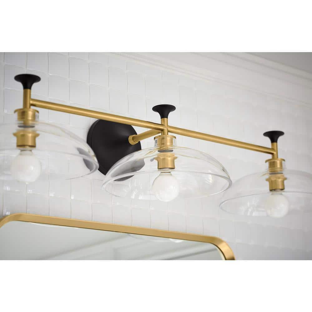 Tone 3 Light Indoor Bathroom Vanity Light Fixture, UL Listed