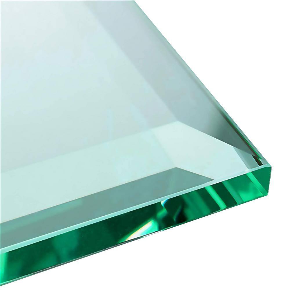 24 x 36 Inch Rectangle Glass Table Top 3/8 Inch Thick Clear Tempered Glass With Bevel Edge Polished Radius Corners