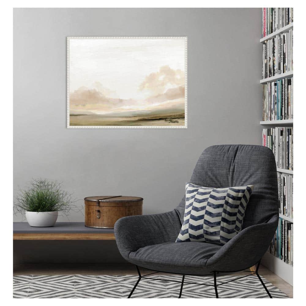 30"x23" Southern Landscape by Dan Hobday Framed Canvas Wall Art Print White - Amanti Art: Modern Abstract Lithograph, Polystyrene Frame