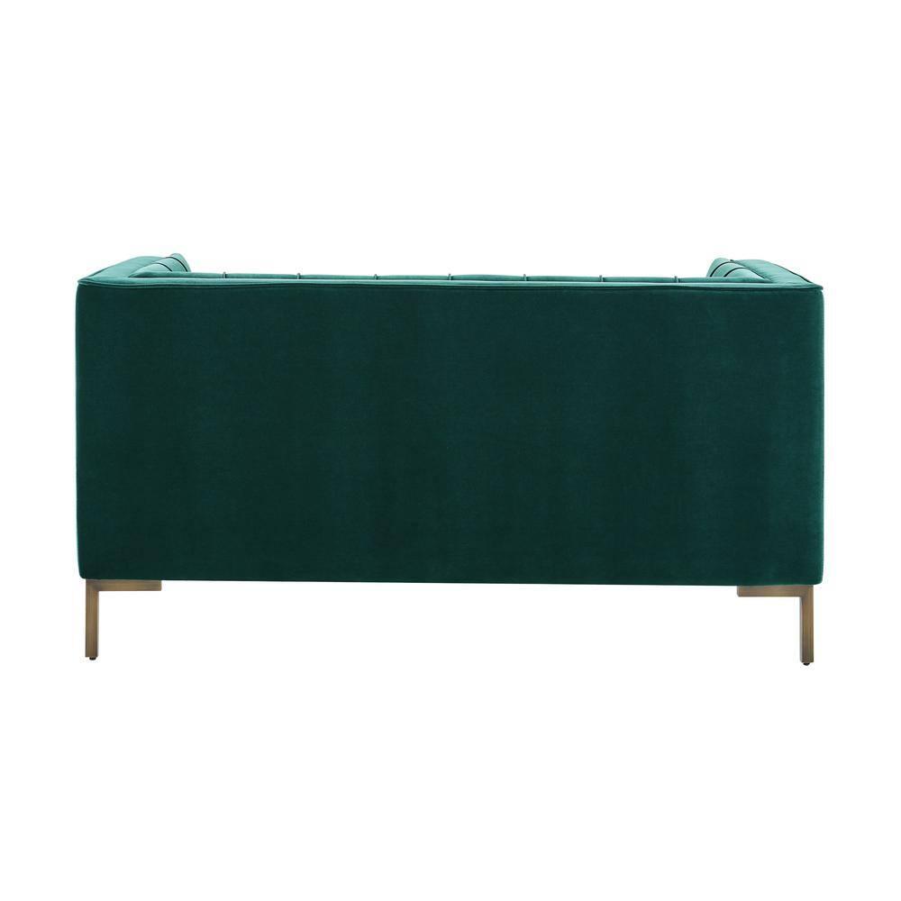 Isaac 84" Green Velvet Tufted Tuxedo Arm Sofa