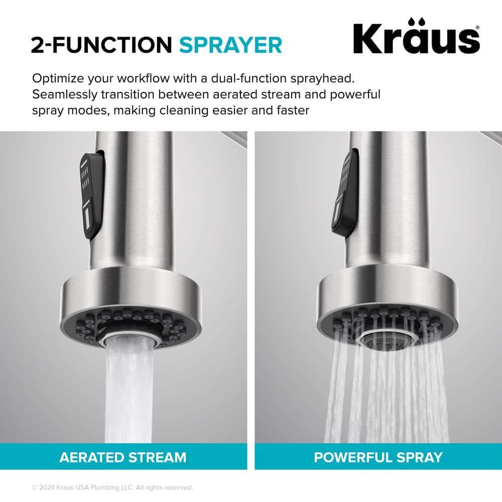 Kraus Bolden Touchless Sensor Commercial Style 2-Function Single Handle Pull-Down Kitchen Faucet