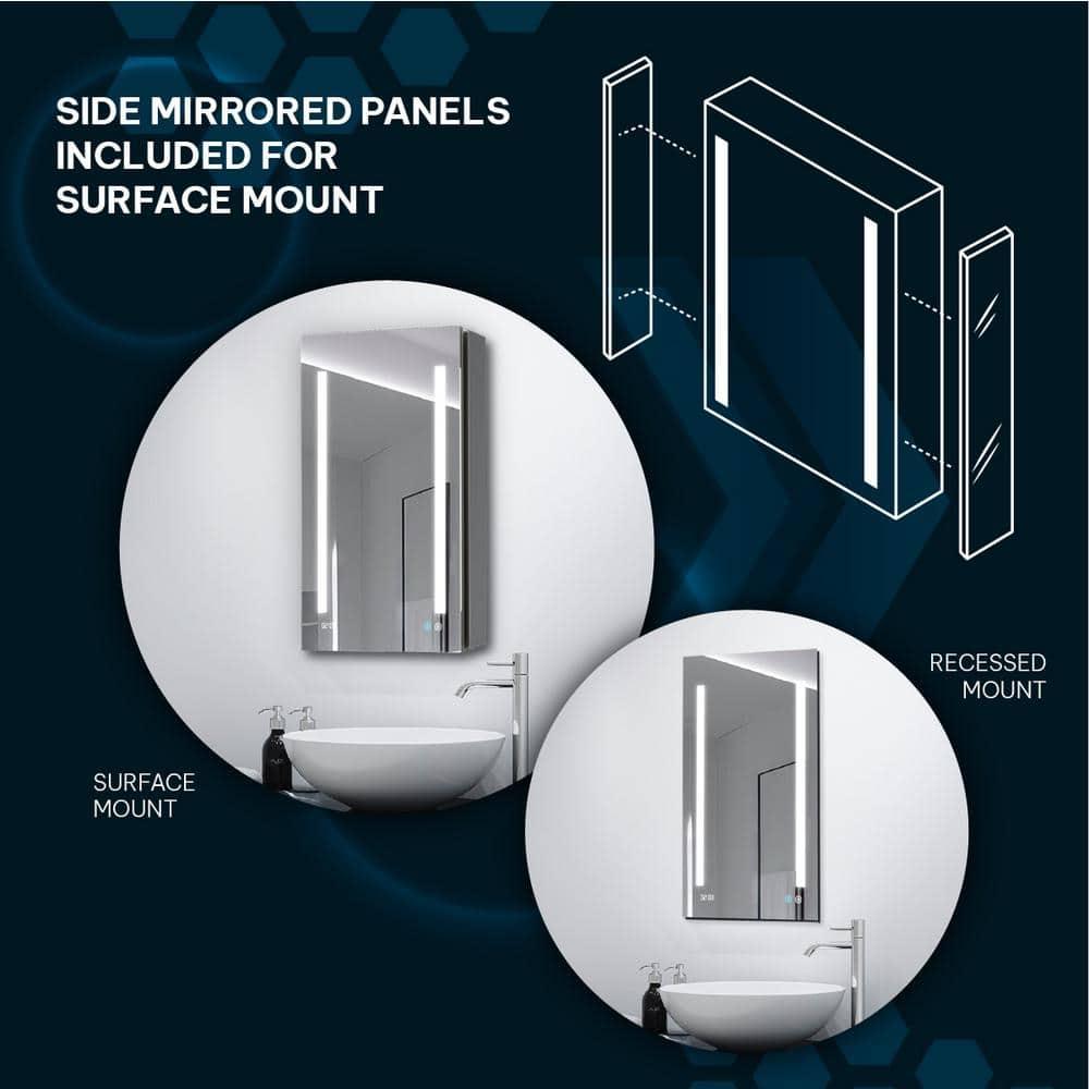 AQUADOM AQUADOM Signature Royale LED Medicine Cabinet with Defogger, Electrical Outlets, Digital Clock, Dimmer, Adjustable LED 3X Magnifying Mirror
