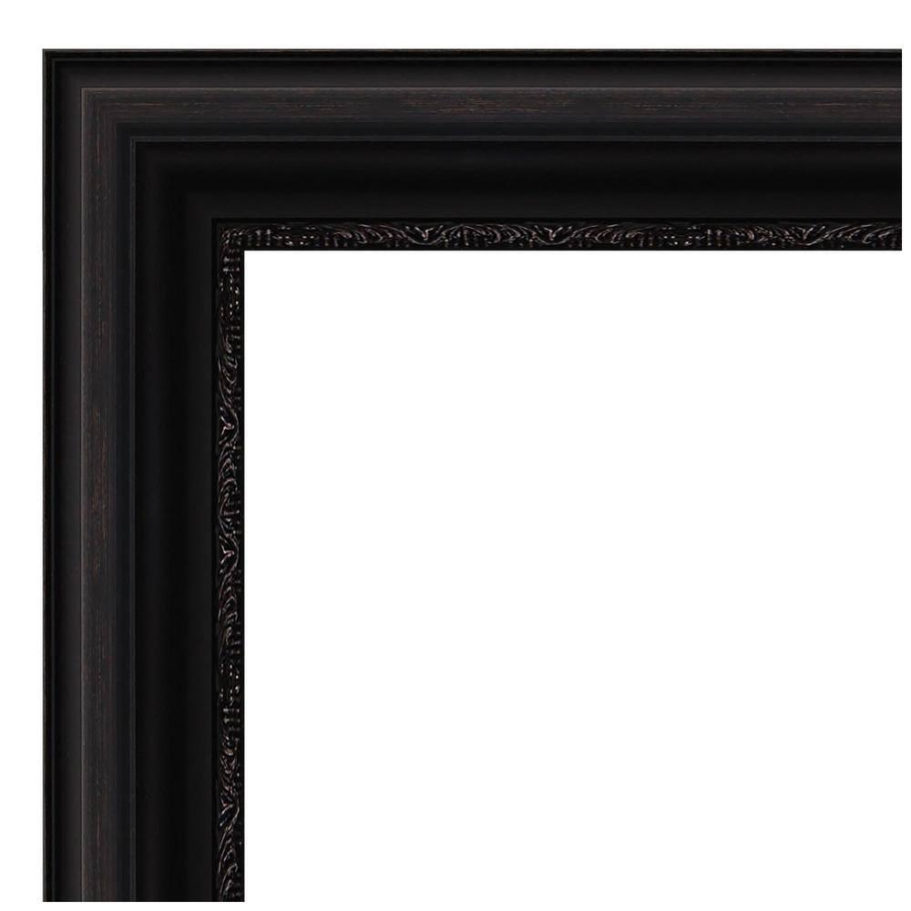 Amanti Art Natural Cork Board Framed Parlor Black Bulletin Board 24 in. x 18 in.
