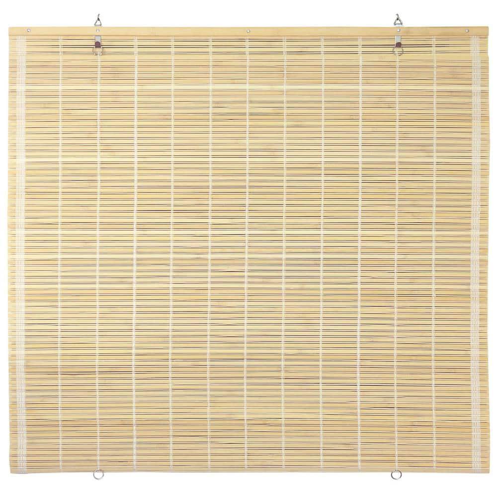 Oriental Furniture Cordless Light Filtering Bamboo Roman Window Shades, Beige, 2" x 24"