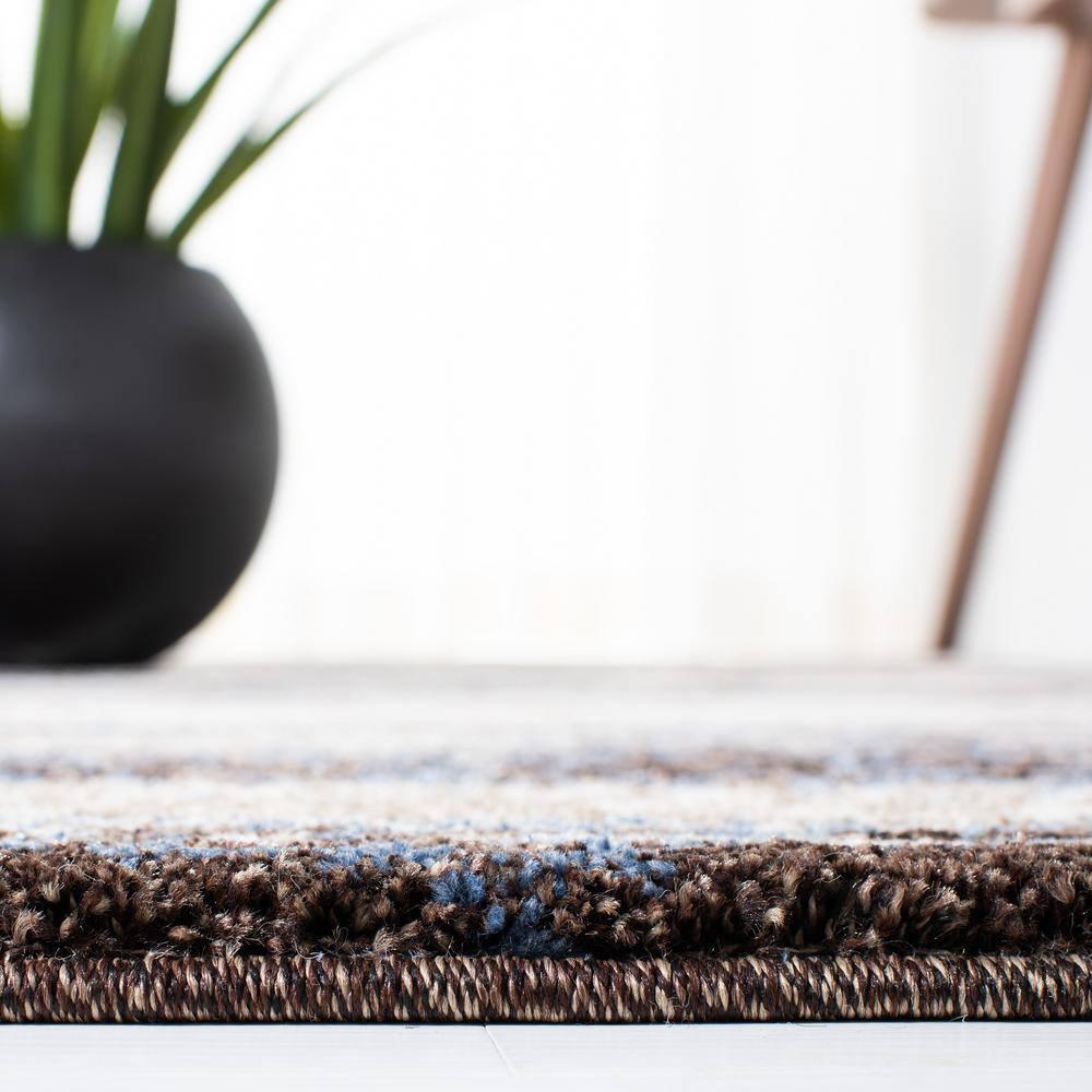 Retro RET2138 Power Loomed Indoor Area Rug - Cream/Blue - 6'x6' - Safavieh.
