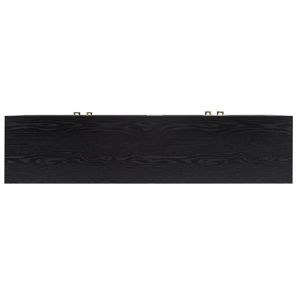 Evelyn&Zoe Tillman Rectangular TV Stand for TV's up to 75", Black Grain