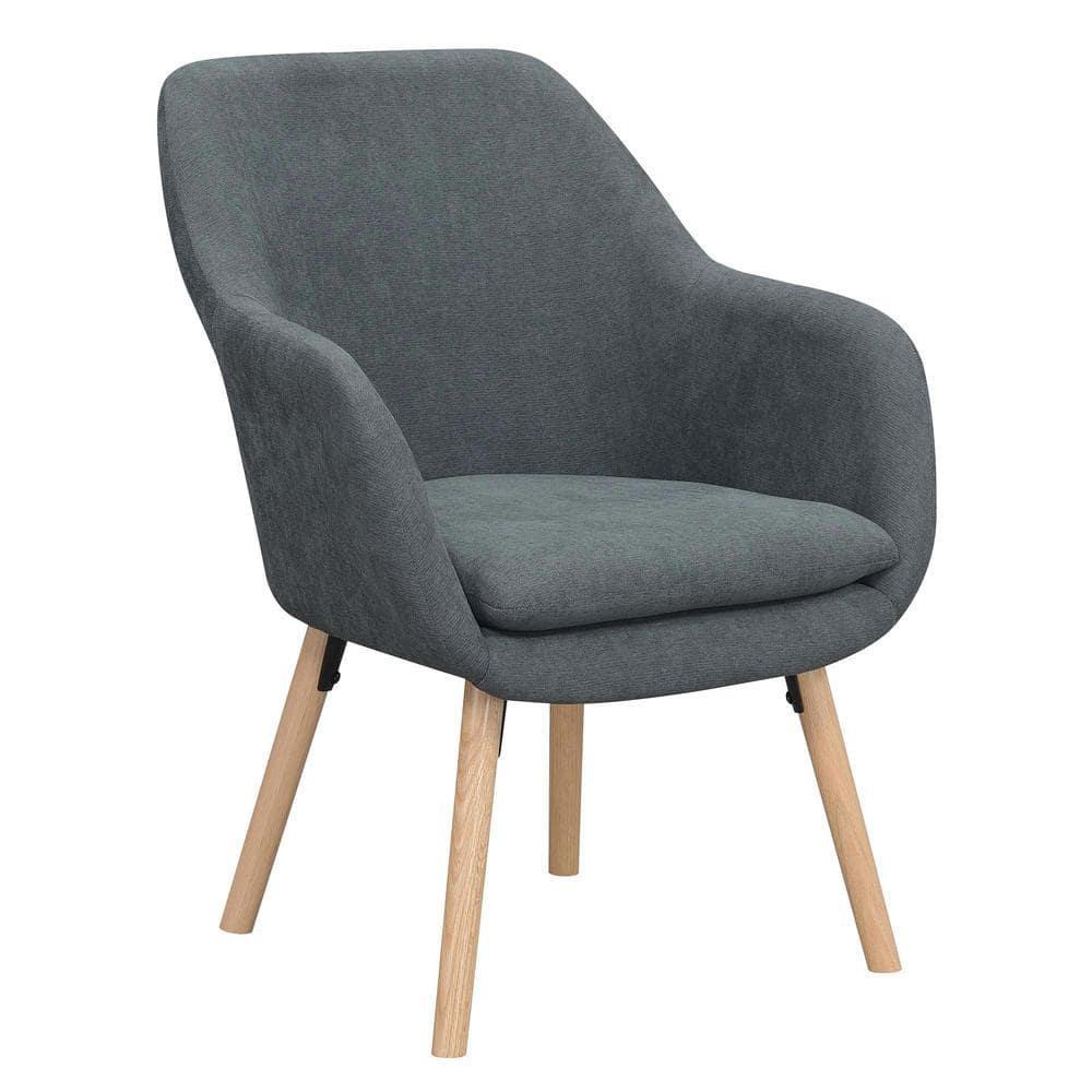 Convenience Concepts Take a Seat Charlotte Wingback Upholstered Accent Armchair, Slate Gray Fabric