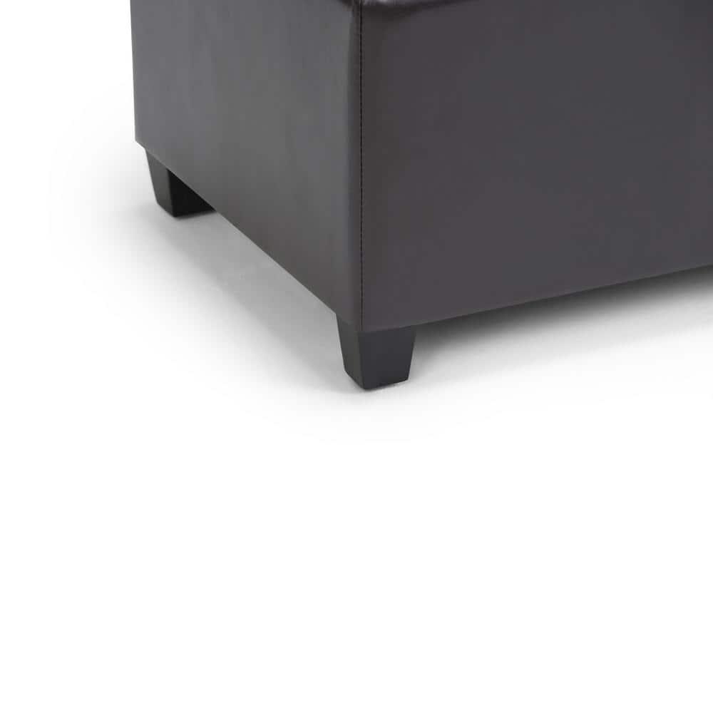 Simpli Home Sienna 33"W Upholstered Storage Ottoman Bench with Lift-Up Tufted Top