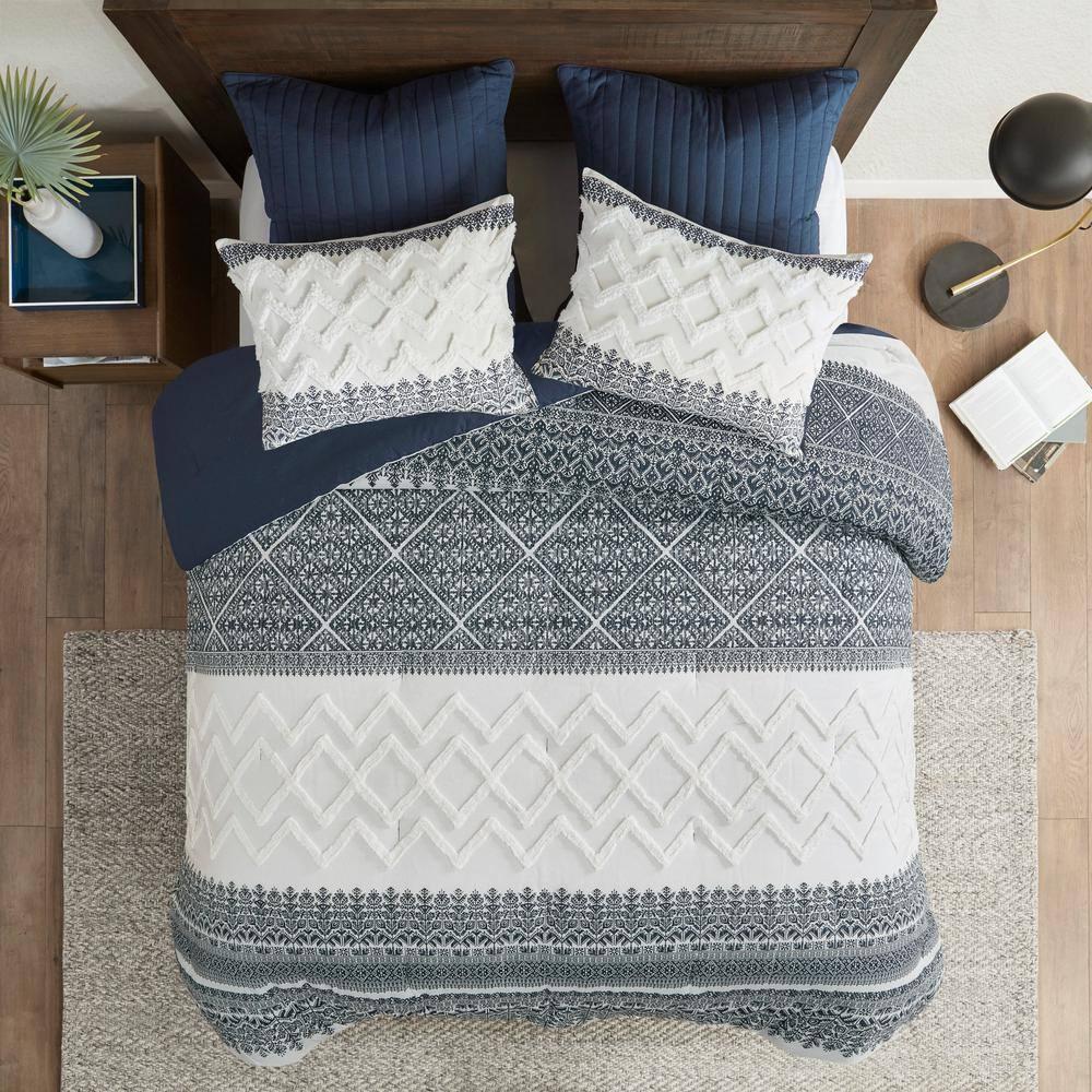 INK+IVY Mila 3 Piece Cotton Comforter Set with Chenille Tufting