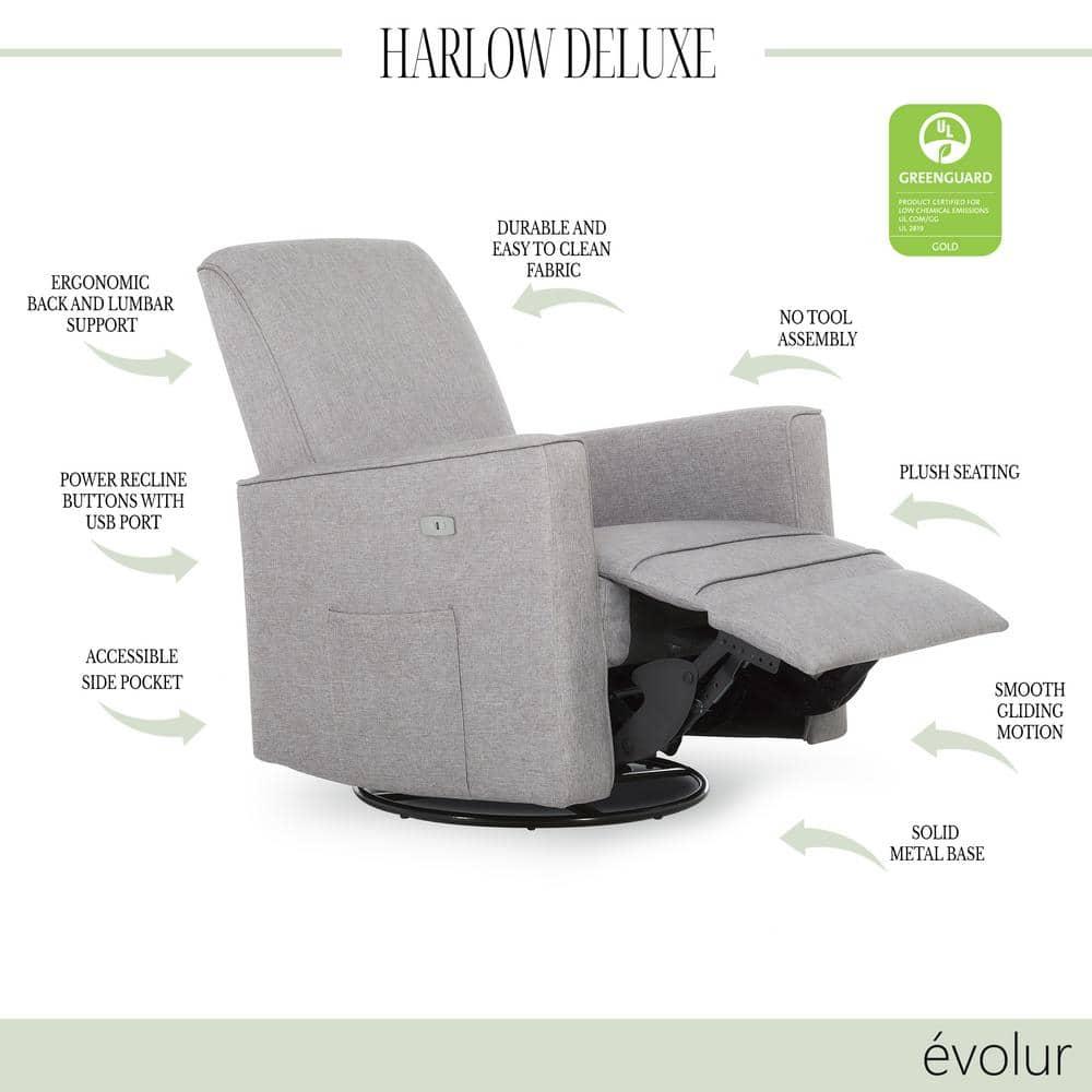 Evolur Greenguard Gold Certified Upholstered Swivel Reclining Glider