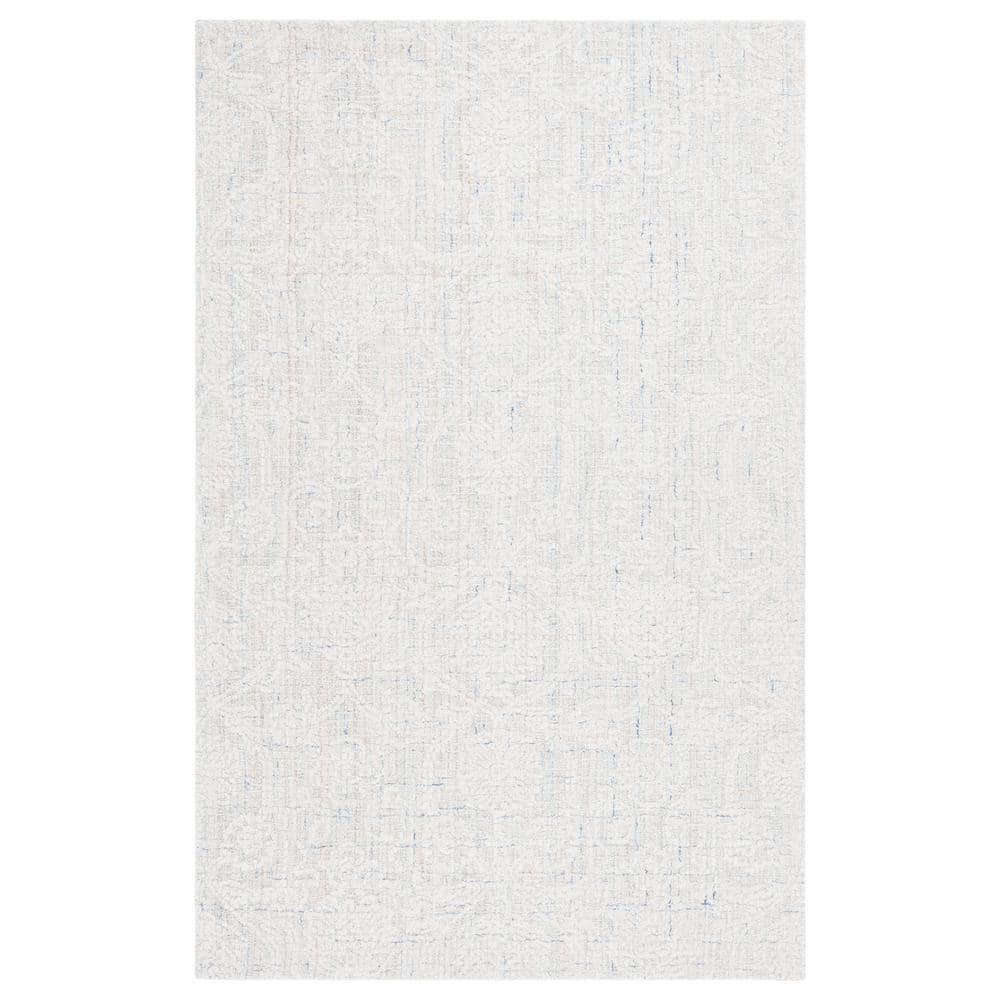 Ebony EBN111 Hand Tufted Area Rug - Blue/Ivory - 5'x8' - Safavieh.