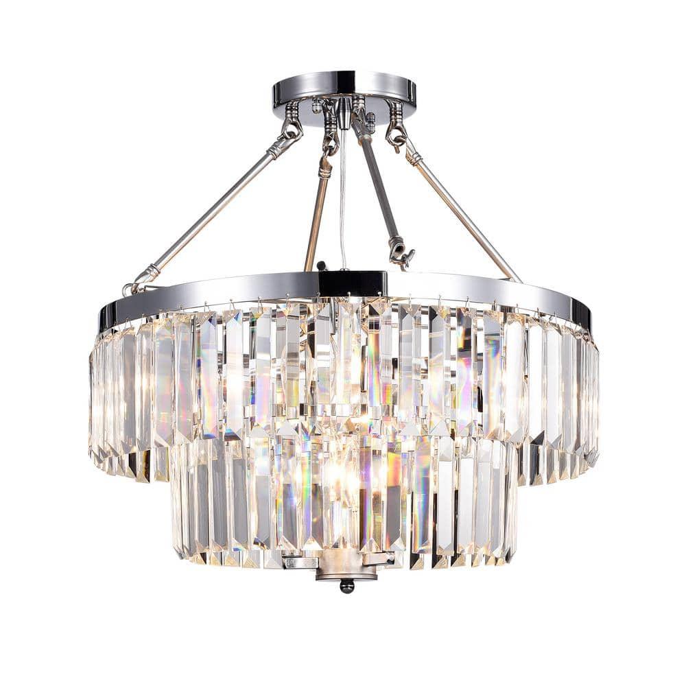 Hong Kong Best New Zhu Yuan Lighting Co. Alytus 9-Light Semi Flush Mount for Dining/Living Room Bedroom Office Foyer Chrome