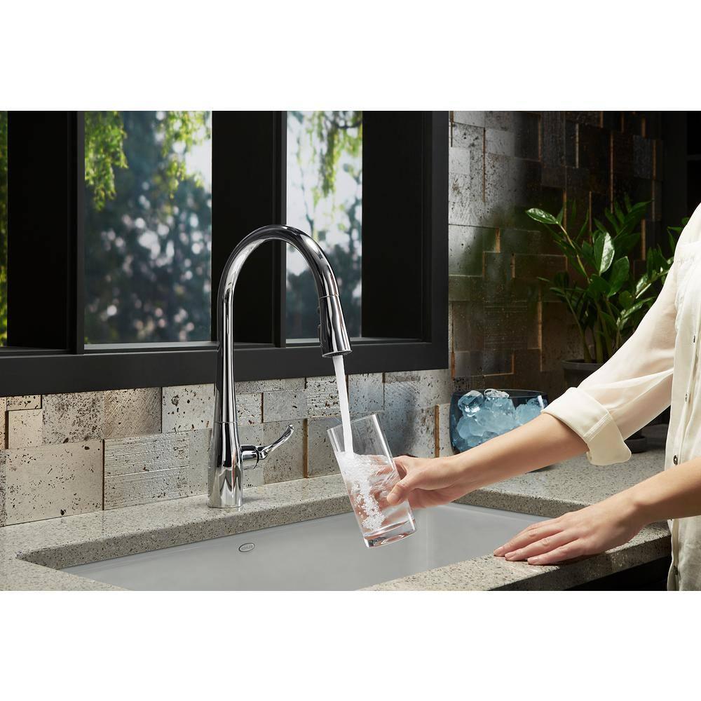 Simplice Touchless Pull-Down Kitchen Sink Faucet with Three-Function Sprayhead