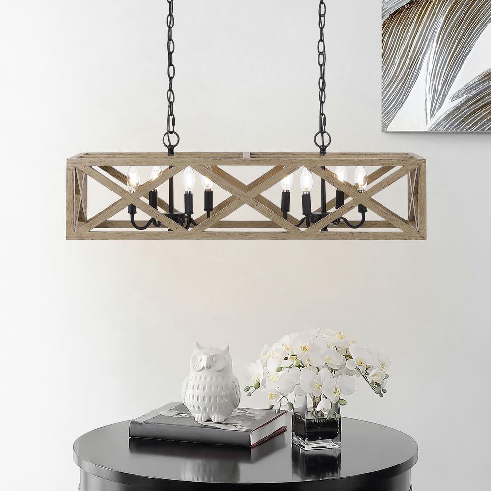 Quentin 8 Light 36" Pendant - PND4100 - Black - Safavieh