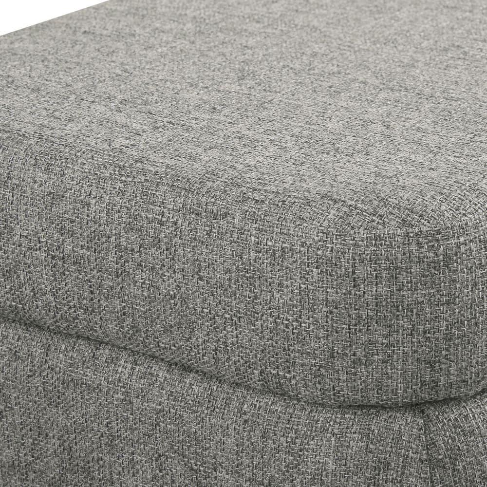 Large Modern Storage Bench Sustainable Gray Woven - HomePop