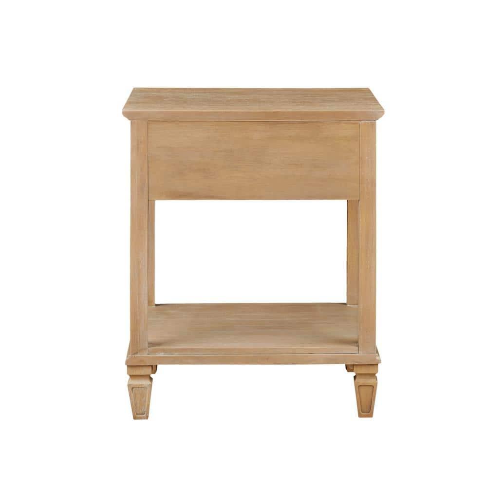 Victoria Nightstand Natural: Madison Park, Rubberwood Frame, Wood Veneer Surface, Transitional Style