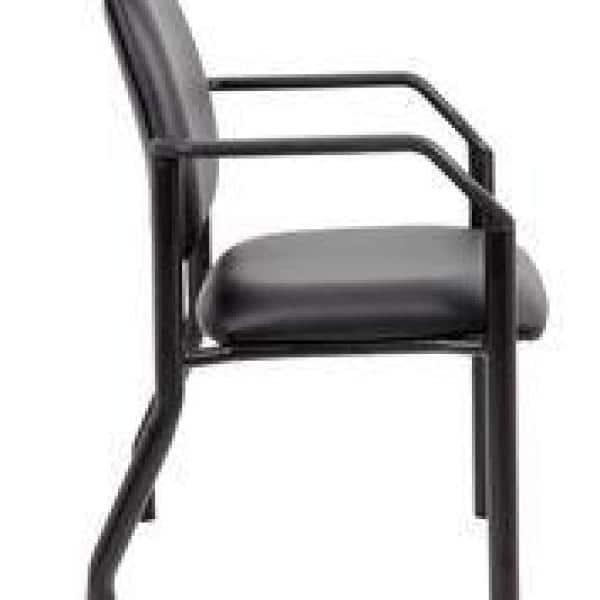Boss Office Products Stackable Vinyl Seat Reception Chair with Metal Frame