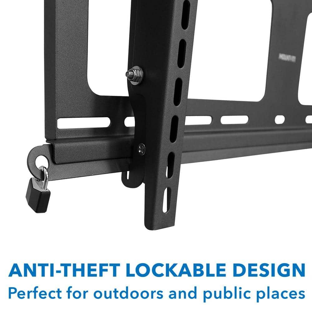 Mount-It Weatherproof TV Wall Mount | Lockable & Tilting 2.1 Low Profile Fits 37 - 80 In. Tvs