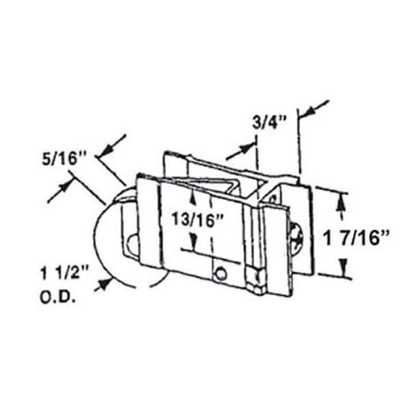 Barton Kramer 5498514 1.5 in. Dia. x 0.75 in. Mill Aluminum Sliding Glass Door Roller Assembly