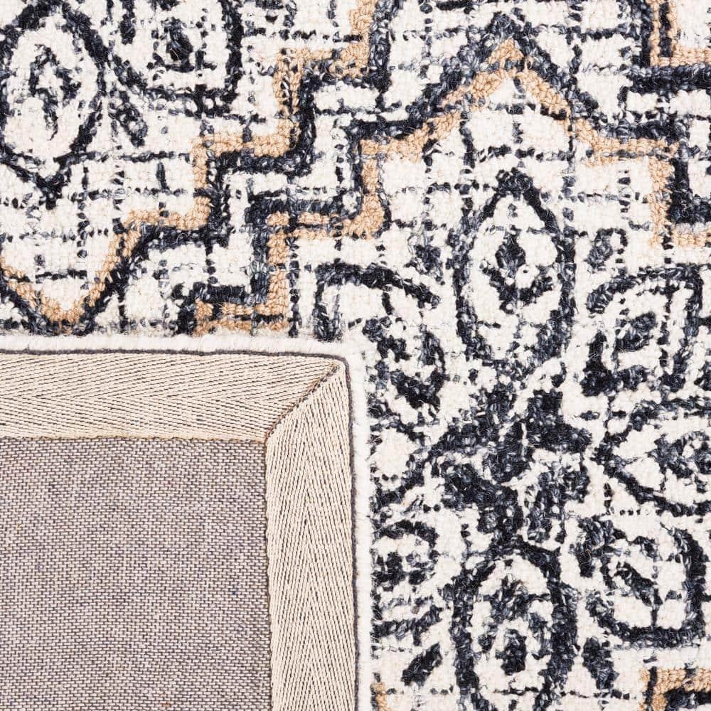 SAFAVIEH Abstract Drew Abstract Wool Area Rug, Ivory/Navy, 8' x 10'