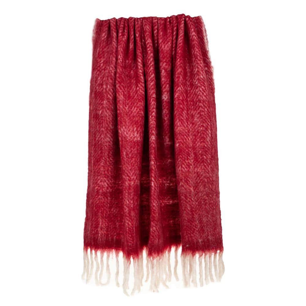 Parkland Collection  52 x 67 in. Nagar Transitional Red Woven Handloom Throw
