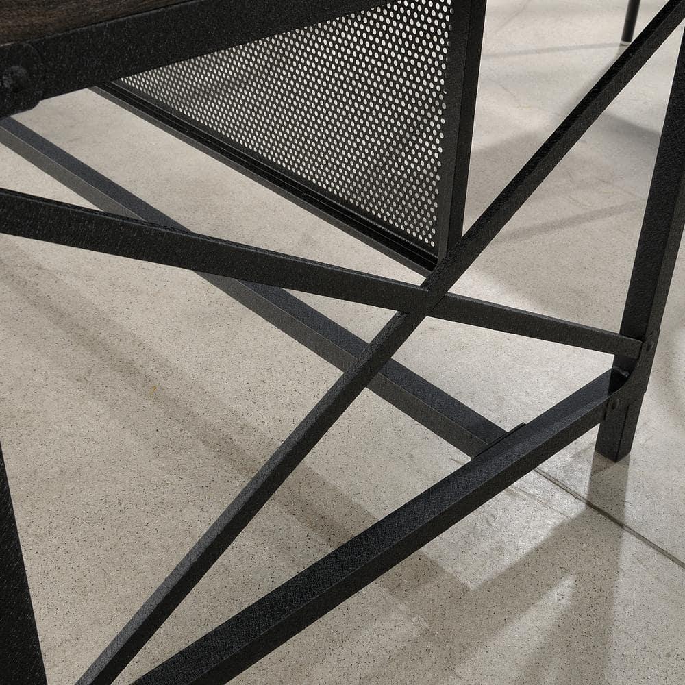 Sauder Foundry Road Engineered Wood/Metal 72x30 Table Desk in Carbon Oak