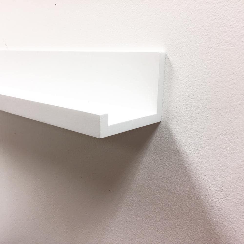 60" x 5" Picture Ledge Wall Shelf White - InPlace: Modern Floating Photo Display, MDF Composite, Includes Mounting Hardware