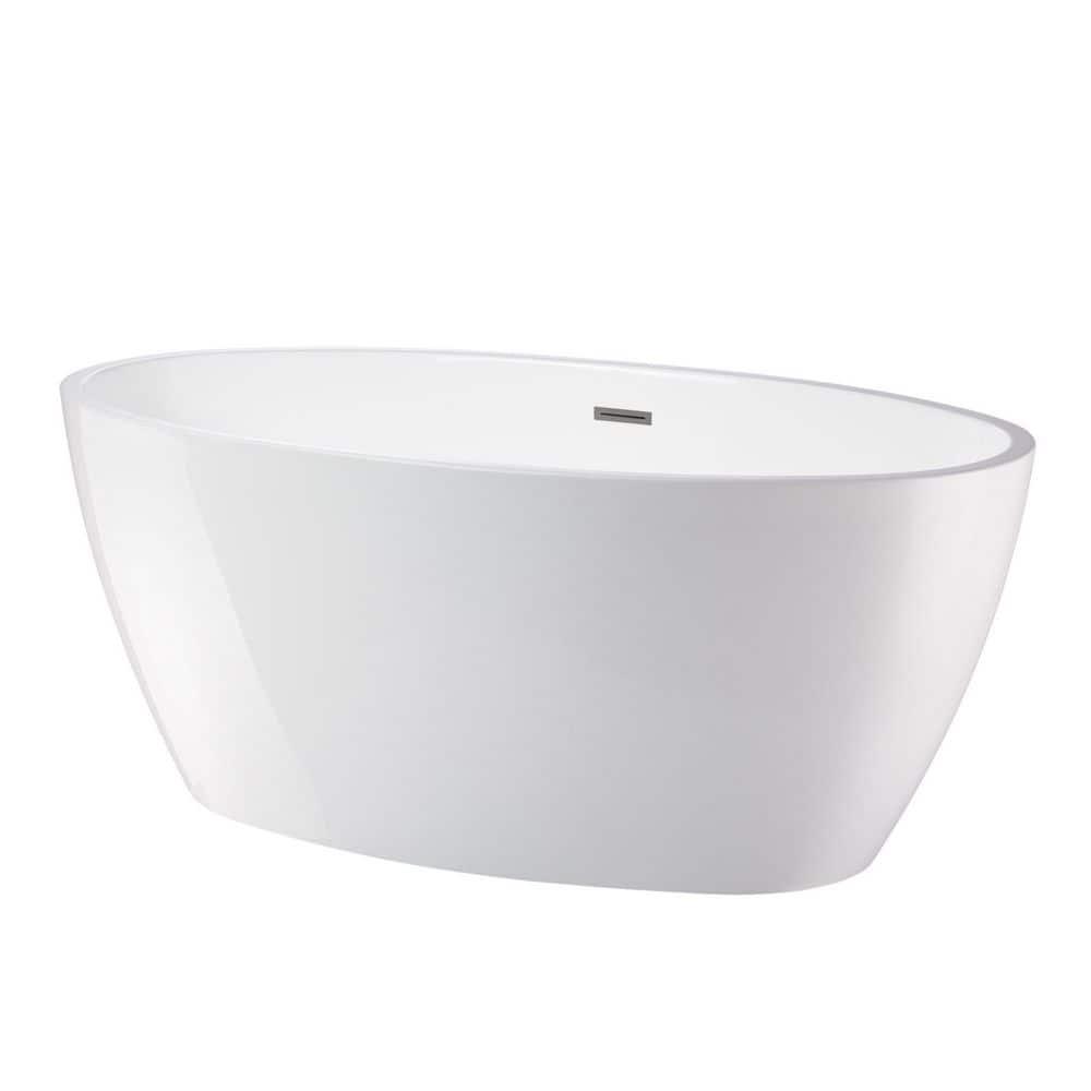 Vanity Art Freestanding Soaking Acrylic Bathtub VA6834-BN-S