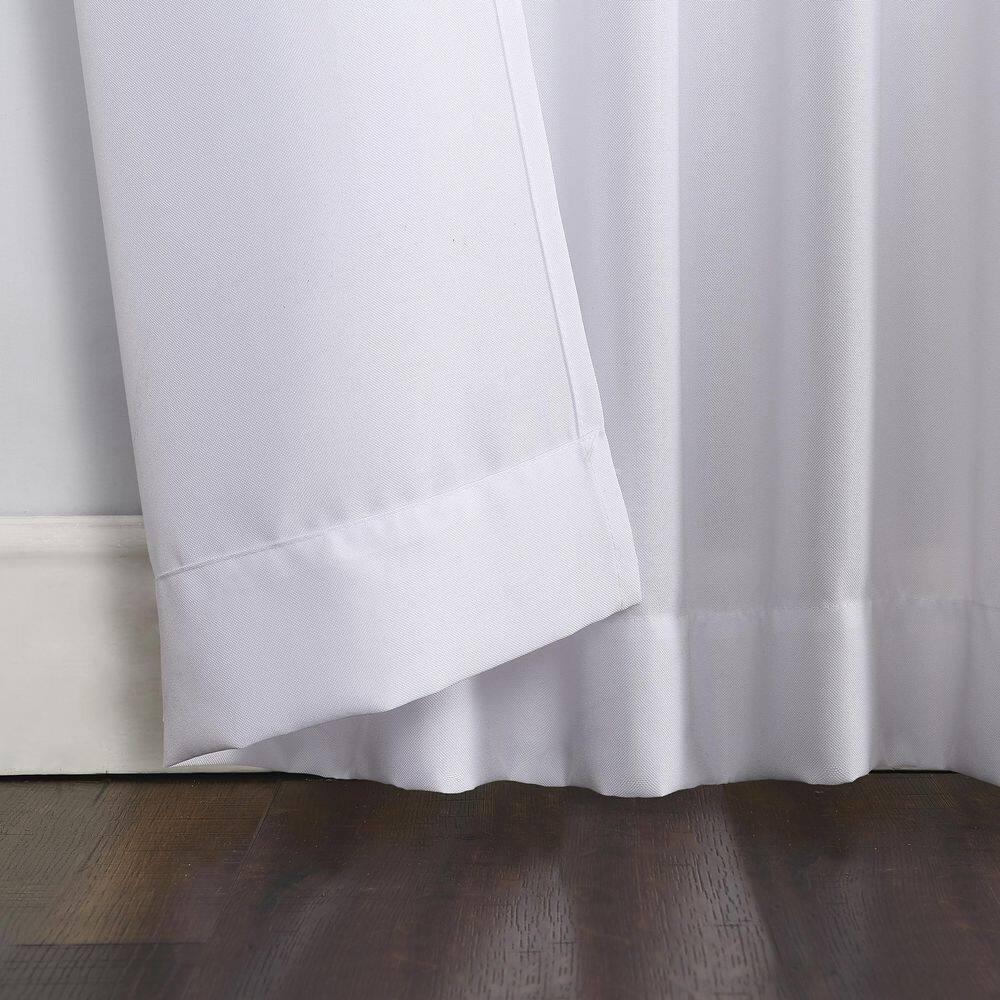 40"x108" No. 918 Light Filtering Semi-Sheer Joshua Heathered Texture Tab Top Curtain Panel White: Transitional Style, Machine Washable