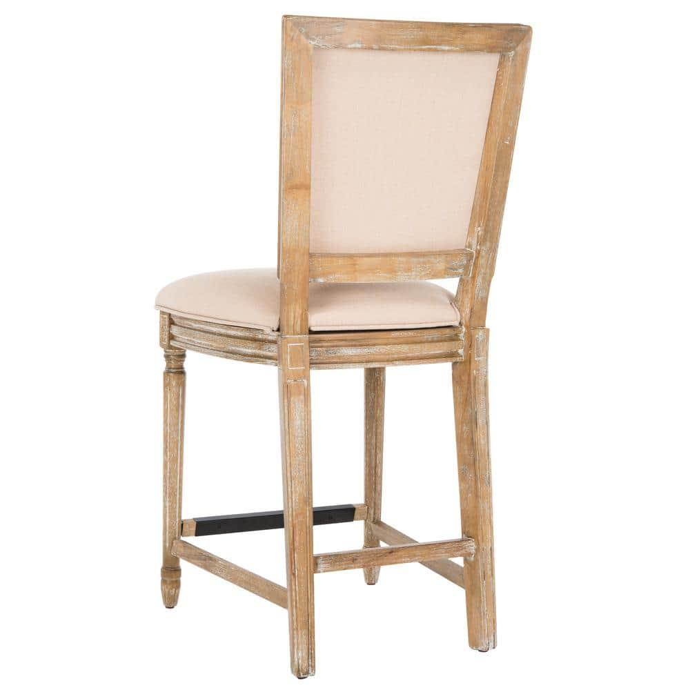 Buchanan Rectangle Counter Stool (Set of 2) - FOX6271 - Beige/Oak - Safavieh Couture