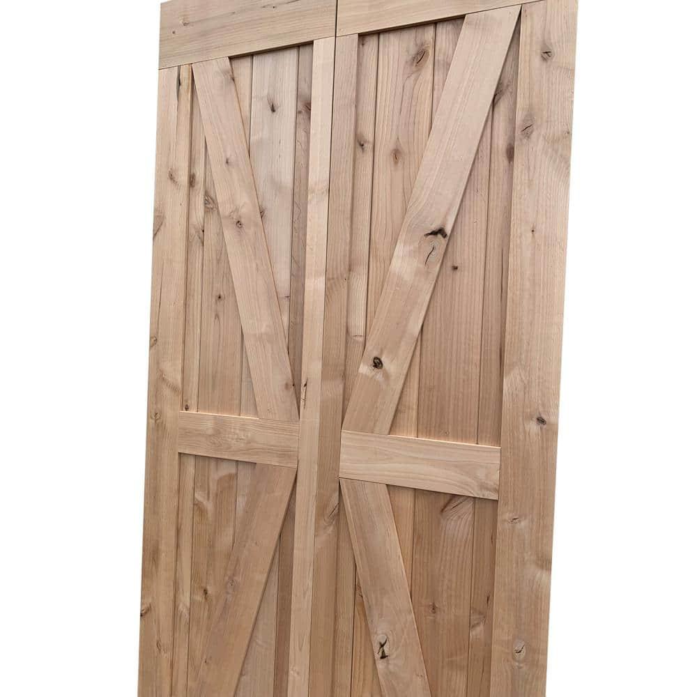Lubann Paneled Solid Alder Wood Bifold Biparting Barn Door Slab