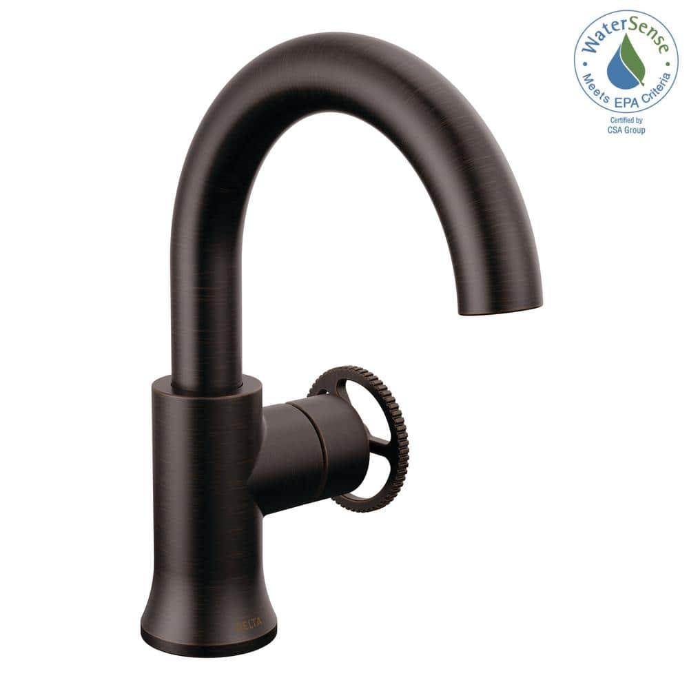 Trinsic Single Hole Bathroom Faucet with Wheel Handle, Single Handle Bathroom Sink Faucet