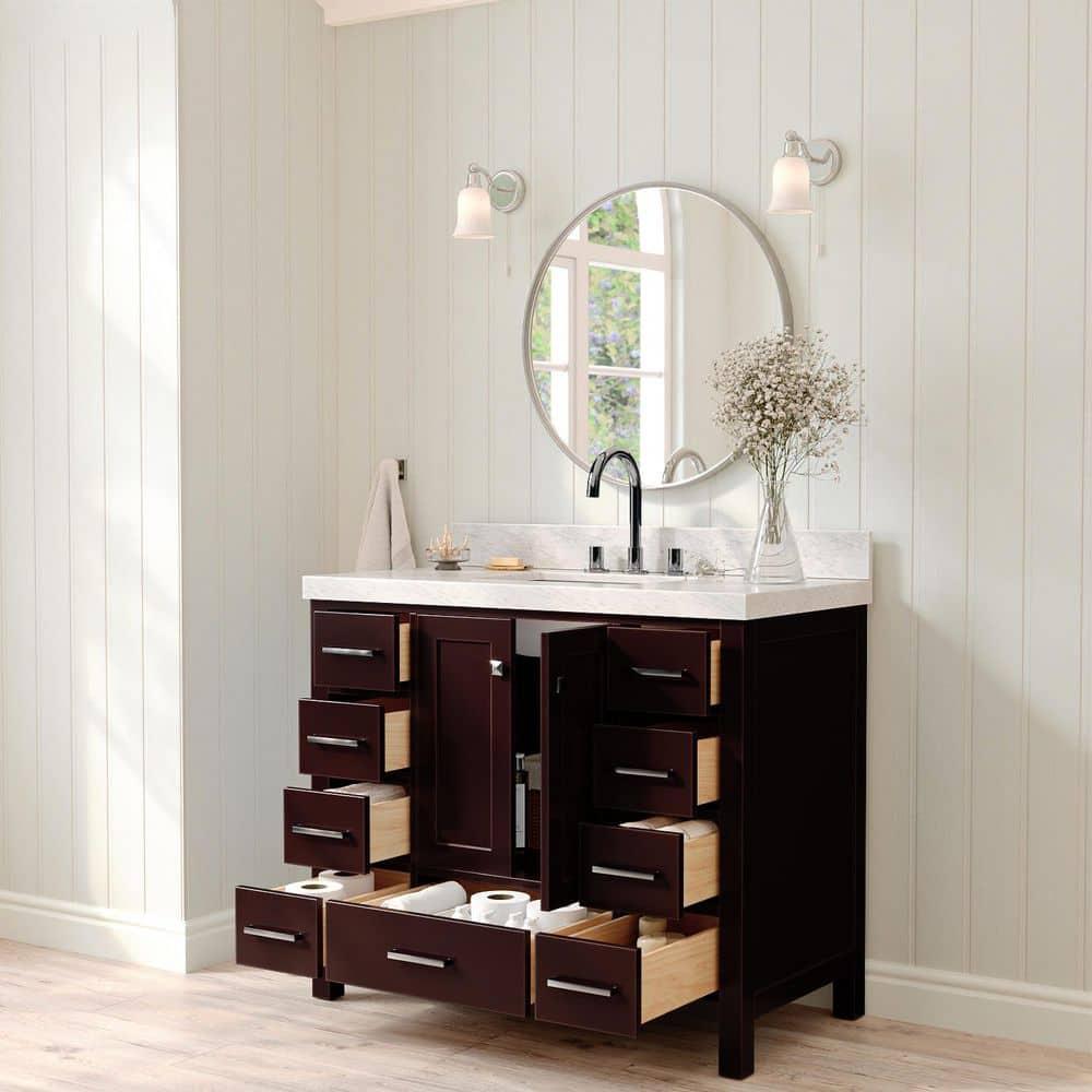 Cambridge 42'' Single Bathroom Vanity with Carrara Marble Top