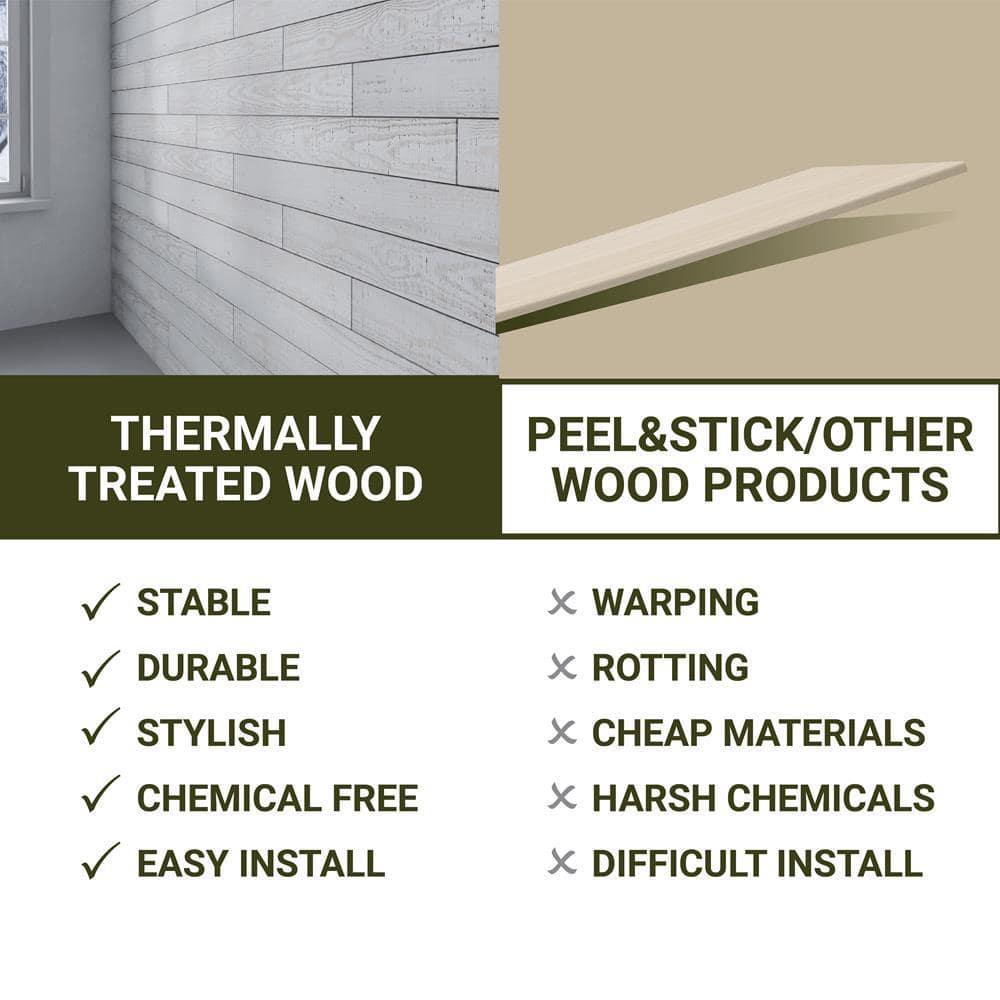 Thermo-Treated 1/4 in. x 5 in. x 4 ft. Barn Wood Wall Planks (10 sq. ft. 6-Pack)