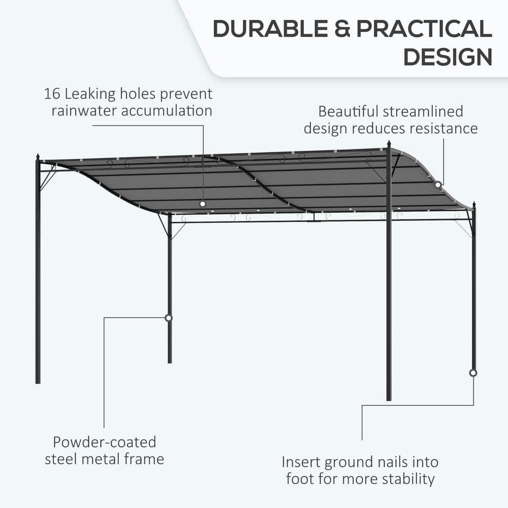Outsunny 13 Ft.W x 10 Ft. D Canvas Pergola with Canopy