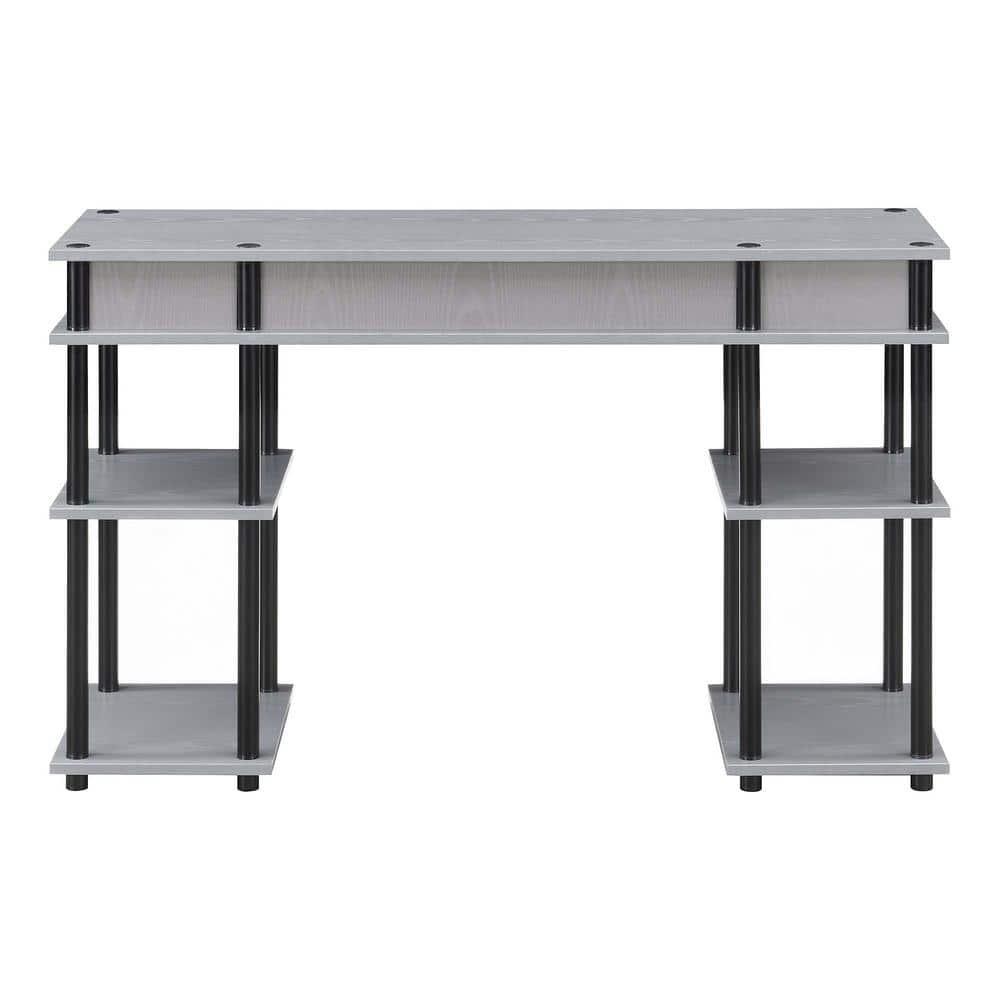 Designs2Go No-tools Student Desk in Gray Wood Finish and Black Steel Poles