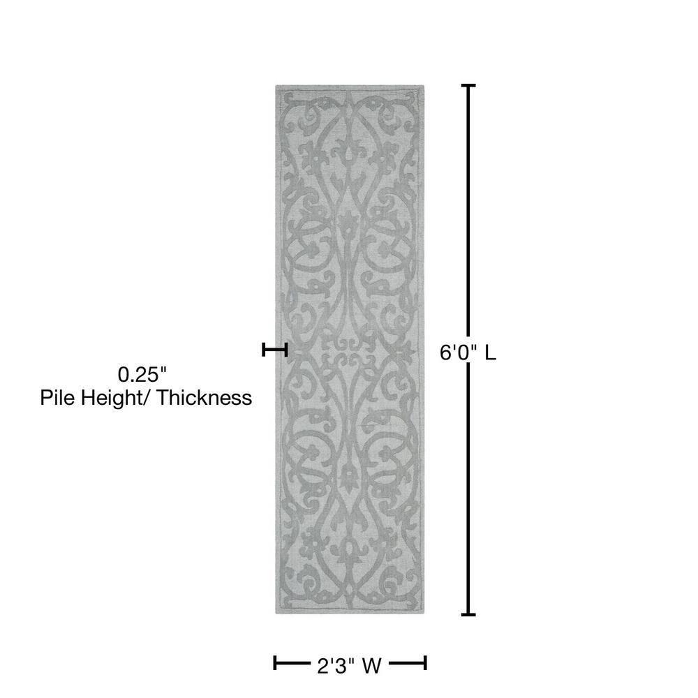 Impressions IM341 Hand Loomed Runner Rug - Grey - 2'3"x6' - Safavieh.