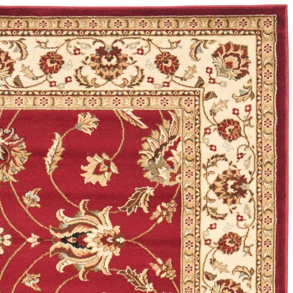 Lyndhurst LNH553 Power Loomed Area Rug - Red/Ivory - 6'7"x9'6" - Safavieh