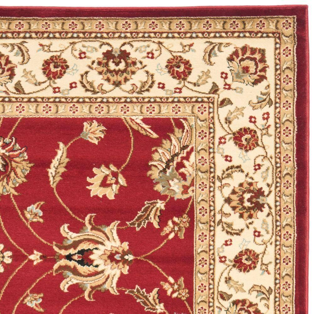 Lyndhurst LNH553 Power Loomed Area Rug - Red/Ivory - 6'7"x6'7" - Safavieh.