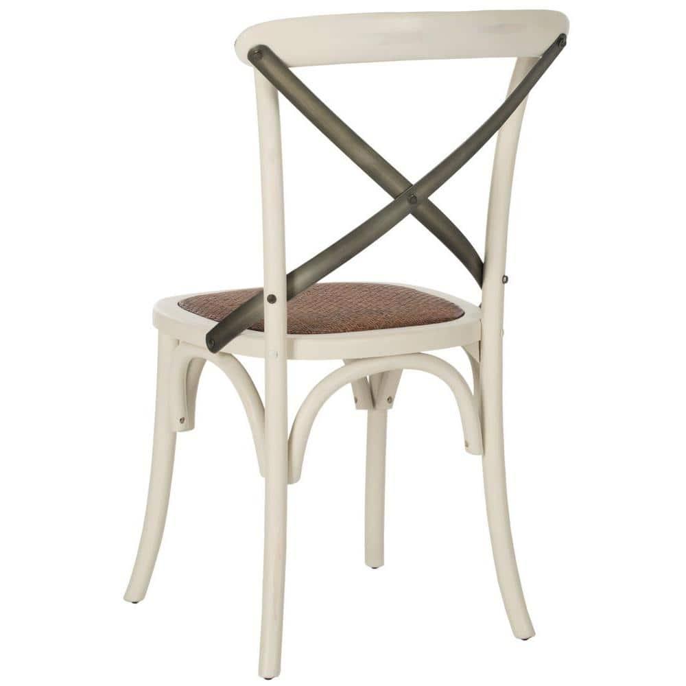 Franklin 18" H X-Back Farmhouse Dining Chair (Set of 2) - AMH9501 - Antique White - Safavieh Couture