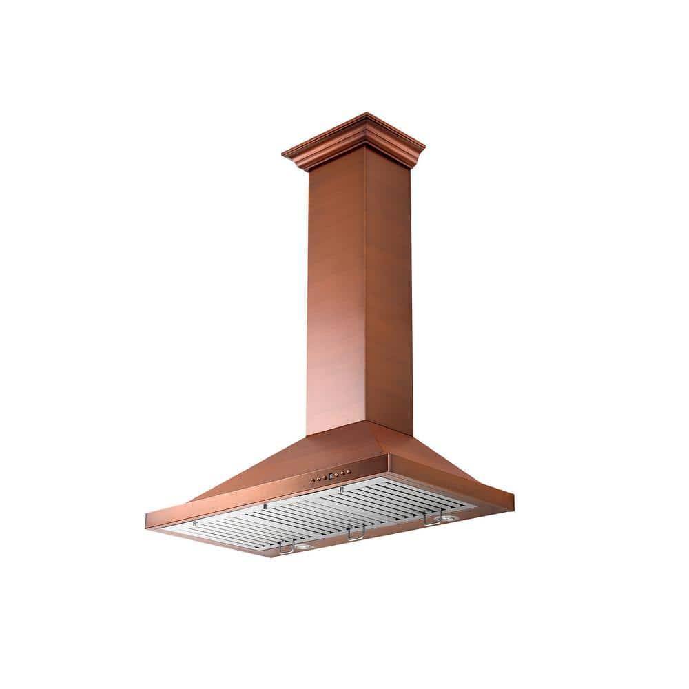 ZLINE 36 in. Designer Series Satin Stainless Steel Convertible Vent Wall Mount Range Hood