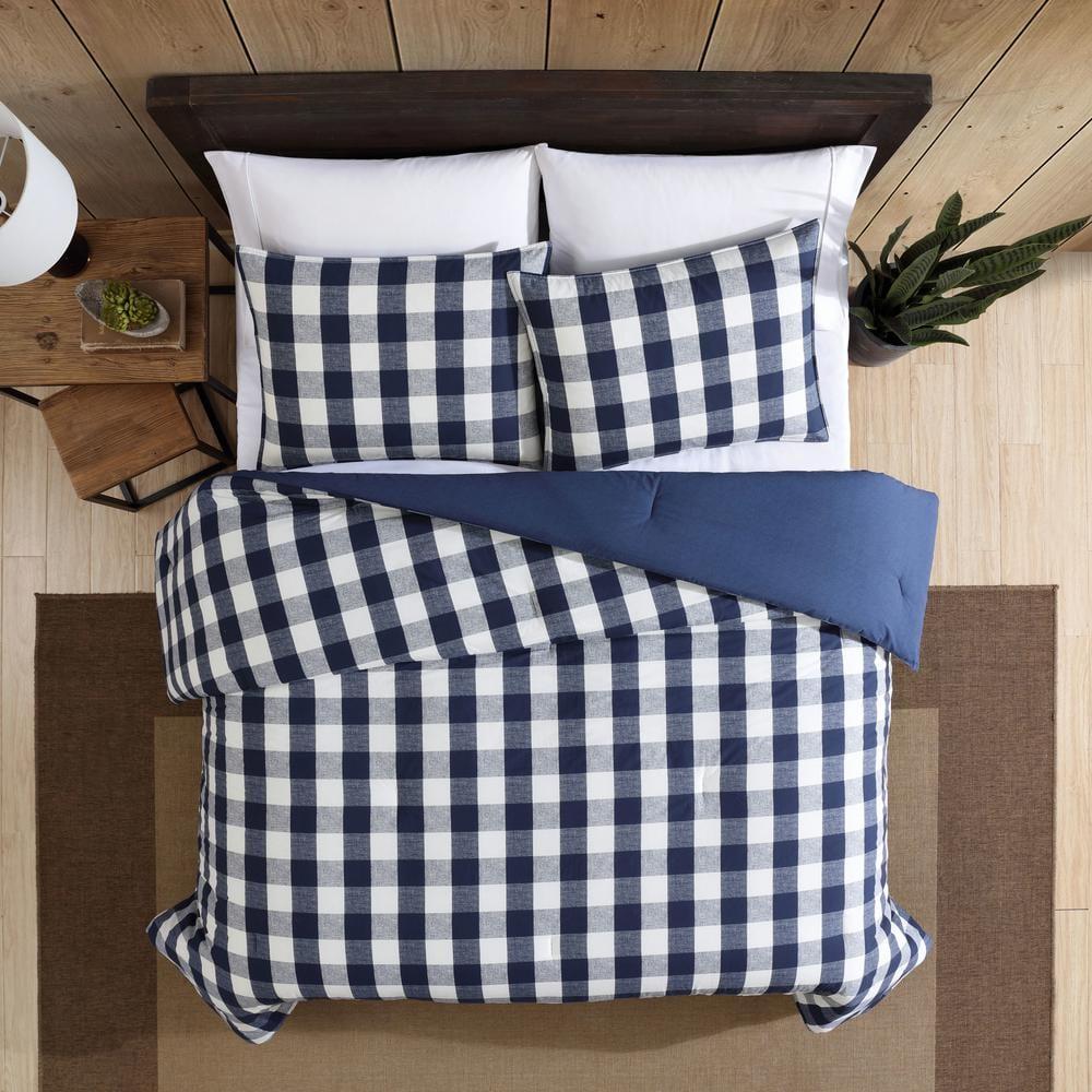 Eddie Bauer Eddie Bauer Lakehouse Plaid Blue Cotton Duvet Cover Set