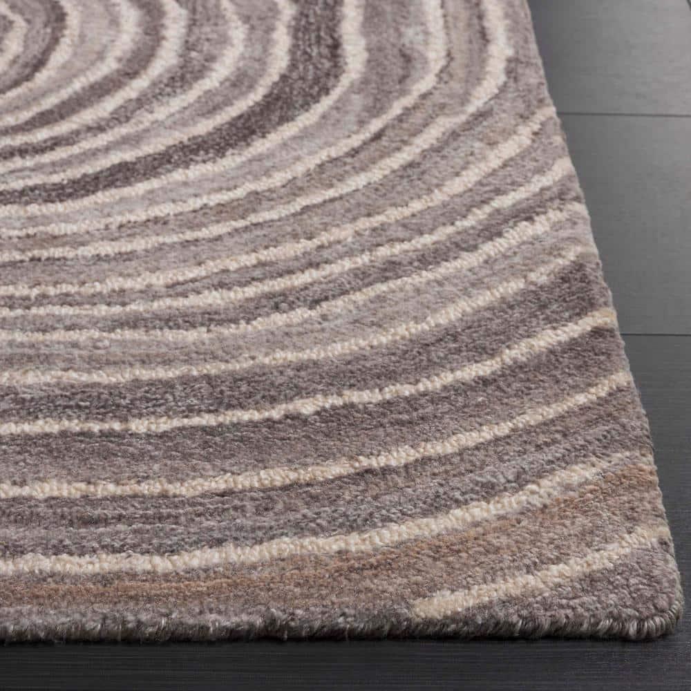 Abstract ABT153 Handmade Tufted Area Rug - Grey/Ivory - 8' X 10' - Safavieh