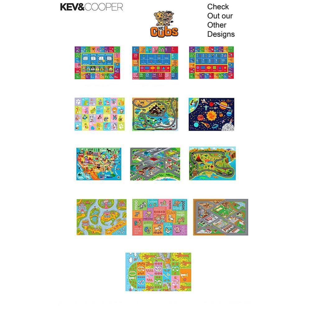 KC CUBS Boy & Girl Kids ABC Alphabet Animal Educational Learning & Fun Game Play Area Non Slip Nursery Bedroom Classroom Rug Carpet, 3' 3" x 4' 11"
