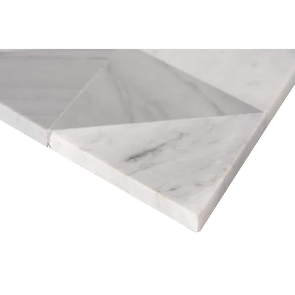 Prisma 7.75" x 13.5" Geometric Marble Mosaic Wall & Floor Tile (0.73 Sq. Ft. / Sheet)