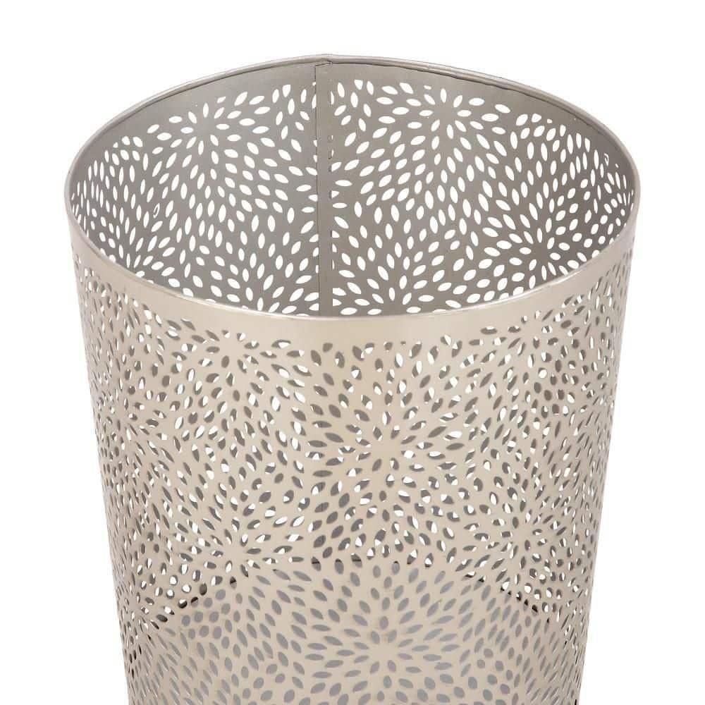 CosmoLiving by Cosmopolitan Modern Perforated Design Round Metal Waste Basket