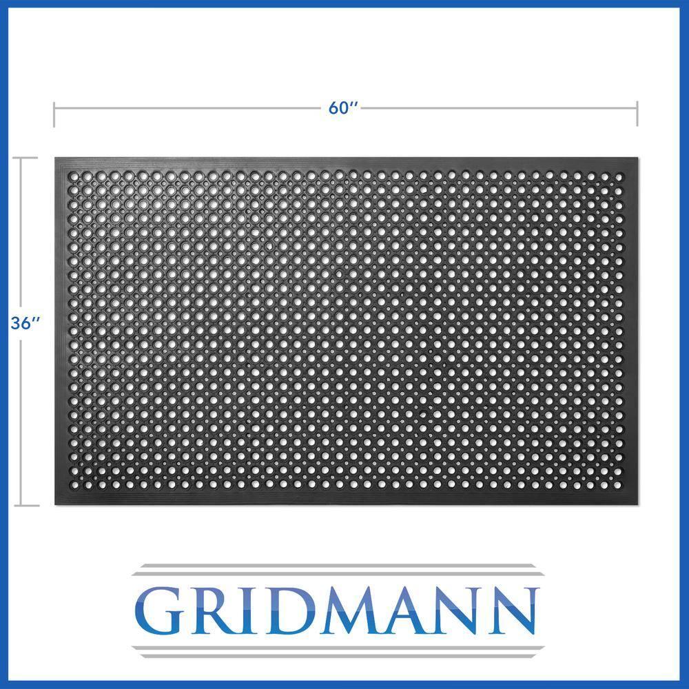 GRIDMANN Anti-Fatigue Restaurant Floor Mat, Non-Slip Rubber Drainage Mat