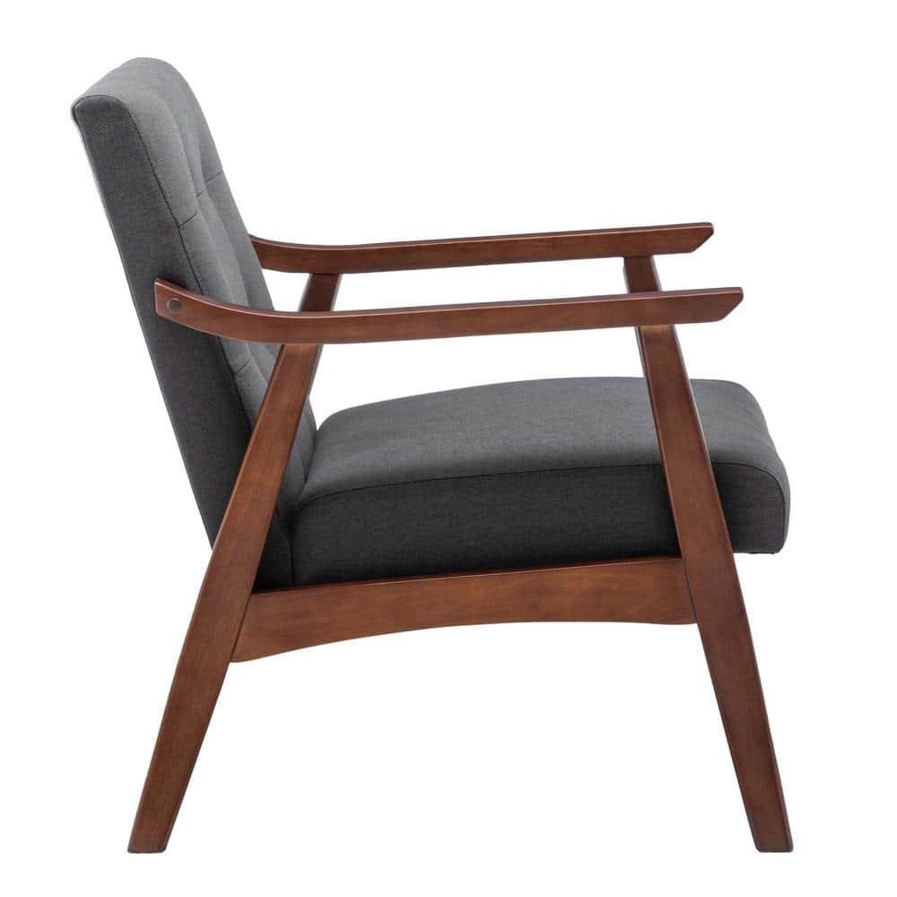 Convenience Concepts Take a Seat Natalie Accent Chair, Dark Gray Fabric/Espresso, All Ages