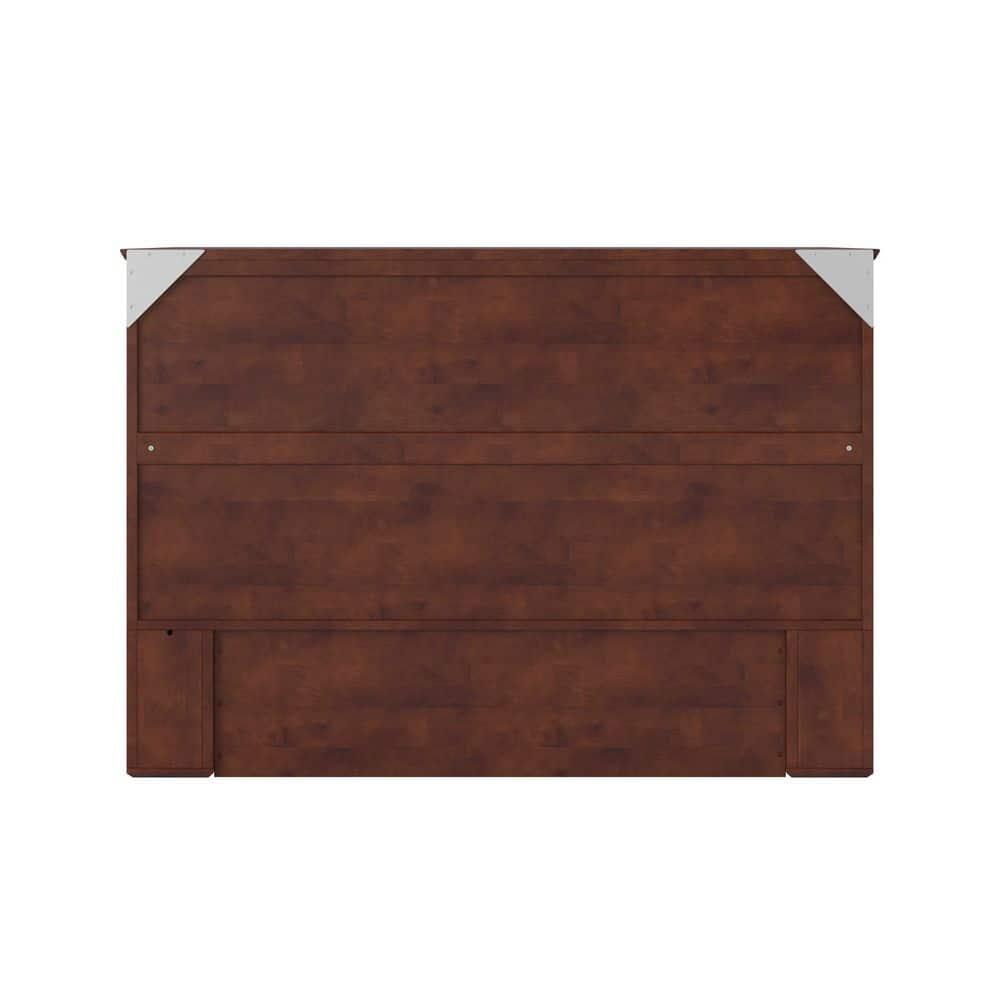 AFI Hamilton Full Solid Wood Murphy Bed Chest with Built-In Charger in Walnut